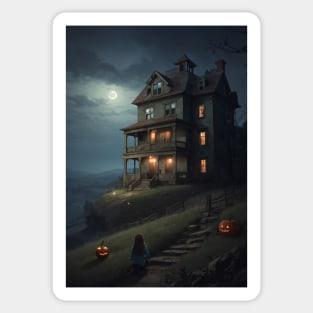 Haunted House Halloween Sticker